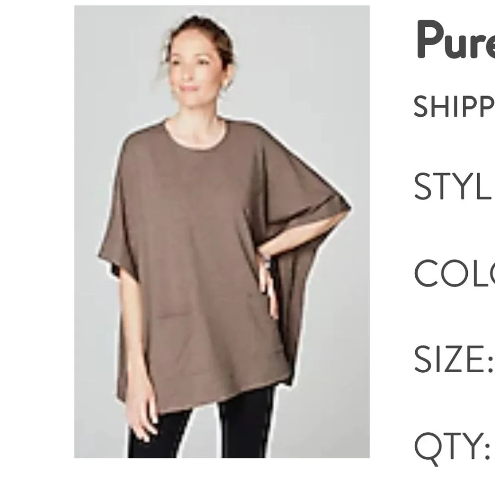 J.Jill Pure Jill Driftwood Heather Poncho pockets XSP w. J.Jill scarf included - Picture 6 of 15